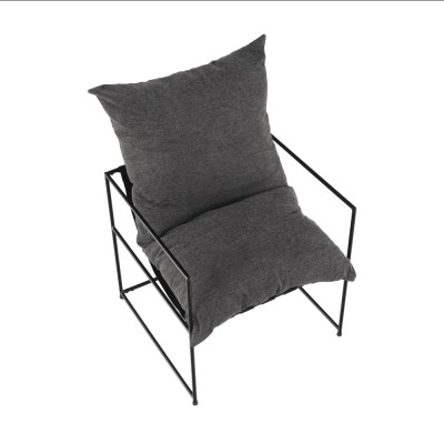 Fotoliu minimalist, gri/ negru, DEKER