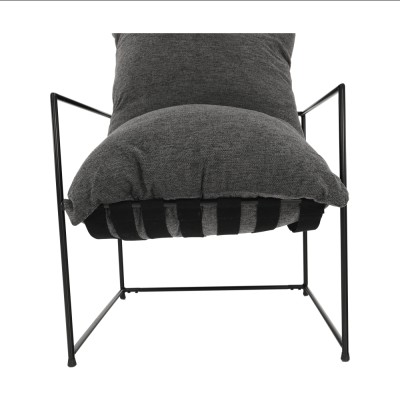 Fotoliu minimalist, gri/ negru, DEKER