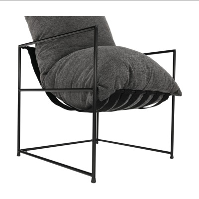 Fotoliu minimalist, gri/ negru, DEKER