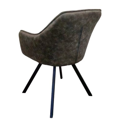 Fotoliu pentru sufragerie pivotant, ţesătură cu efect de piele periată verde, SAMANTA