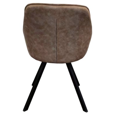 Fotoliu pentru sufragerie pivotant, ţesătură cu efect de piele periatăt gri maro, SAMANTA