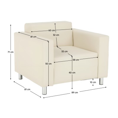 Fotoliu, piele ecologică bej, HOMER