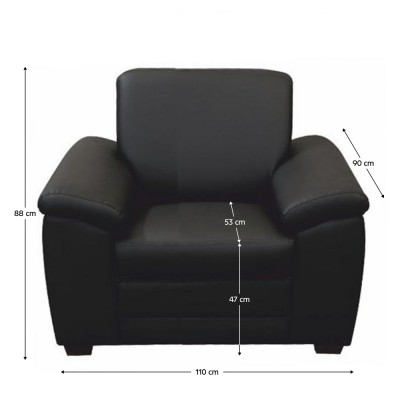 Fotoliu, piele ecologică neagră, BITER