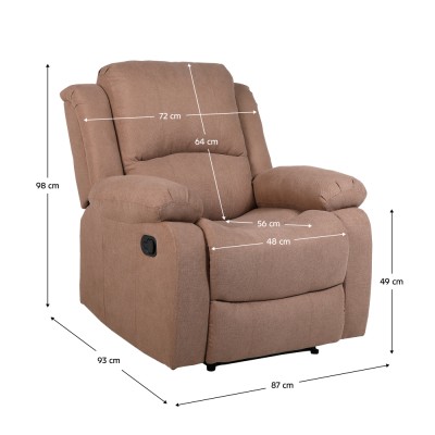 Fotoliu relaxant reglabil, material maro, ASKOY NEW