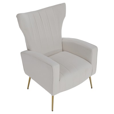 Fotoliu relaxant, ţesătură Velvet bej, BARET