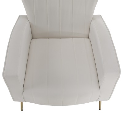 Fotoliu relaxant, ţesătură Velvet bej, BARET