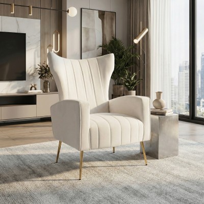 Fotoliu relaxant, ţesătură Velvet bej, BARET