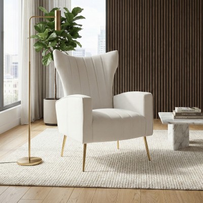 Fotoliu relaxant, ţesătură Velvet bej, BARET