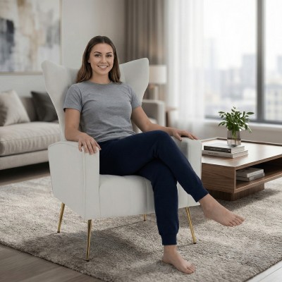 Fotoliu relaxant, ţesătură Velvet bej, BARET