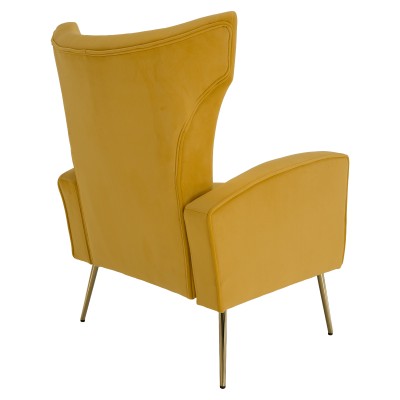Fotoliu relaxant, ţesătură Velvet galben, BARET