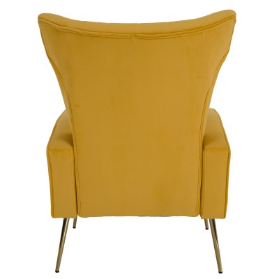 Fotoliu relaxant, ţesătură Velvet galben, BARET