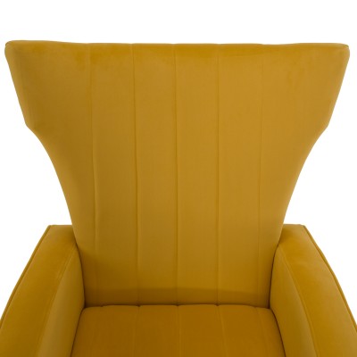 Fotoliu relaxant, ţesătură Velvet galben, BARET