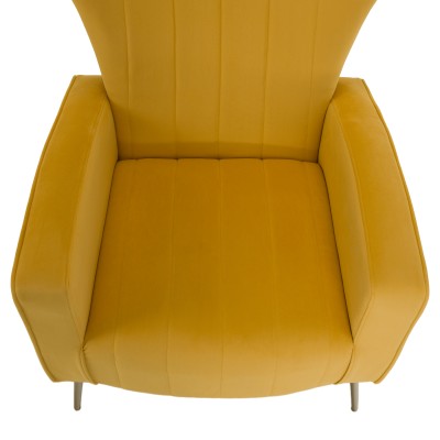Fotoliu relaxant, ţesătură Velvet galben, BARET