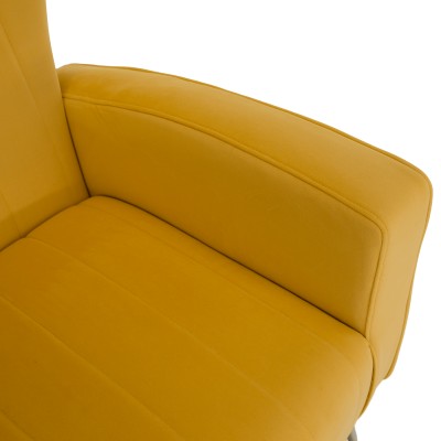 Fotoliu relaxant, ţesătură Velvet galben, BARET