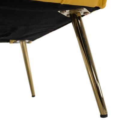 Fotoliu relaxant, ţesătură Velvet galben, BARET