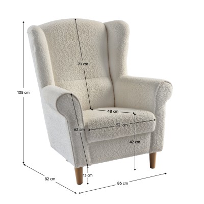 Fotoliu, textil crem Coral, CHARLOT
