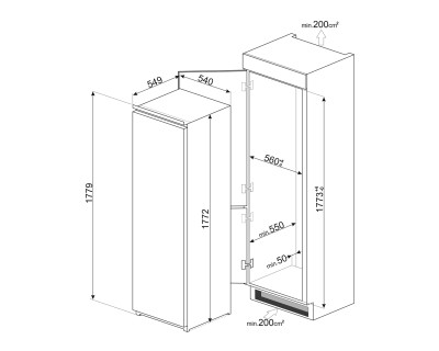 Frigider incorporabil SMEG - S8L1743E
