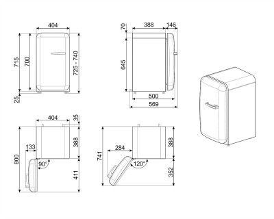 Frigider roz, SMEG - FAB5LPK5