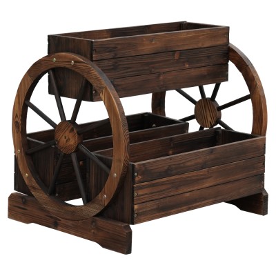 Ghiveci de flori din lemn, maro, SABA