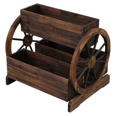 Ghiveci de flori din lemn, maro, SABA