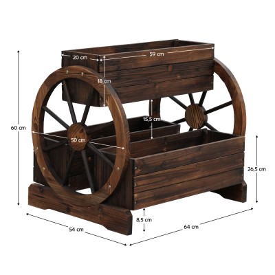 Ghiveci de flori din lemn, maro, SABA