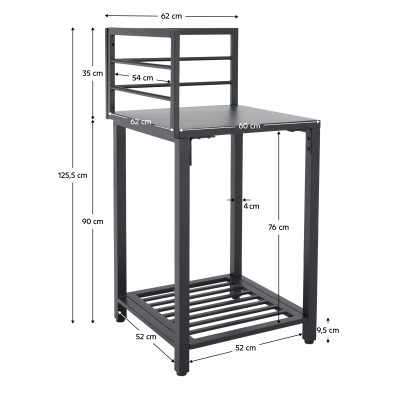 Insulă de bucătărie de grădină de colţ, metal, gri, TANITA TYP 1