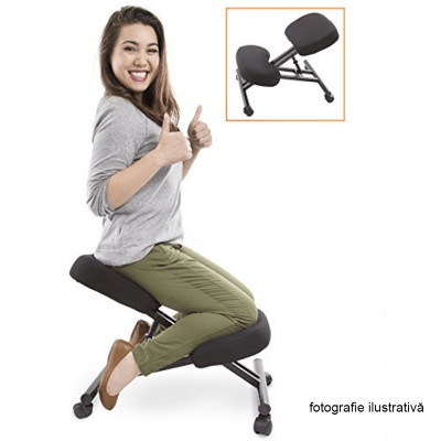 Kneeling chair, gri/ negru, KILIAN