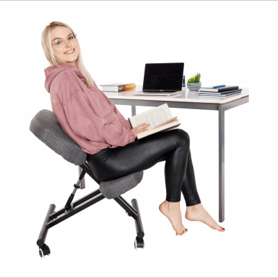 Kneeling chair, gri/ negru, KILIAN