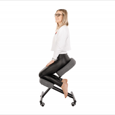 Kneeling chair, gri/ negru, KILIAN