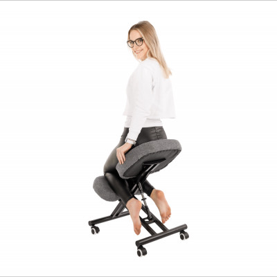 Kneeling chair, gri/ negru, KILIAN