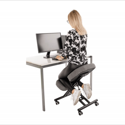 Kneeling chair, gri/ negru, KILIAN