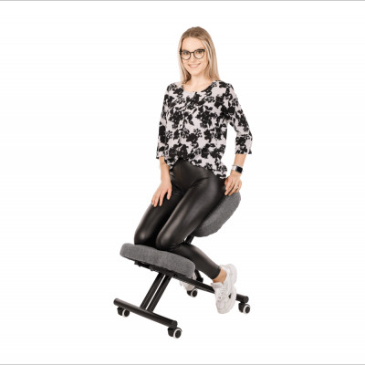 Kneeling chair, gri/ negru, KILIAN