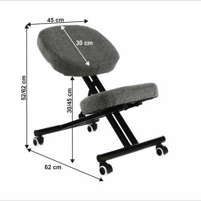 Kneeling chair, gri/ negru, KILIAN