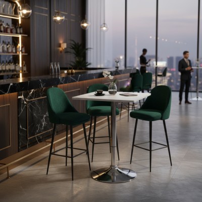 Masă de bar cu înălţime reglabilă, alb, 57x57x84-110 cm, FLORIAN 3 NEW