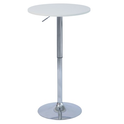 Masă de bar cu înălţime reglabilă, alb, diametru 60 cm, BRANY 3 NEW