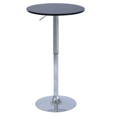 Masă de bar cu înălţime reglabilă, negru, diametru 60 cm, BRANY 3 NEW