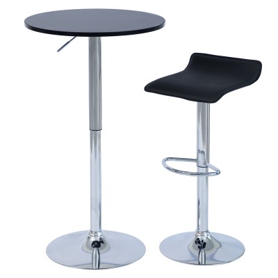 Masă de bar cu înălţime reglabilă, negru, diametru 60 cm, BRANY 3 NEW
