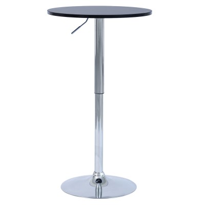 Masă de bar cu înălţime reglabilă, negru, diametru 60 cm, BRANY 3 NEW