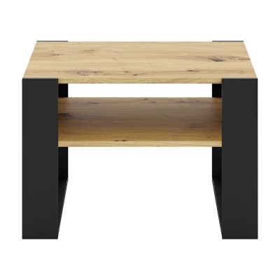 Masă de cafea, stejar artisan / neagră, CARA 2