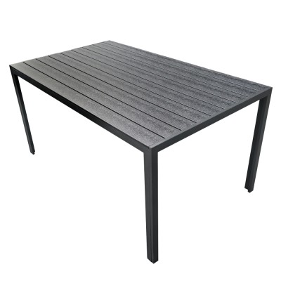 Masă de grădină, aluminiu, neagră, ZINAN