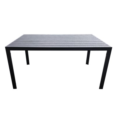 Masă de grădină, aluminiu, neagră, ZINAN