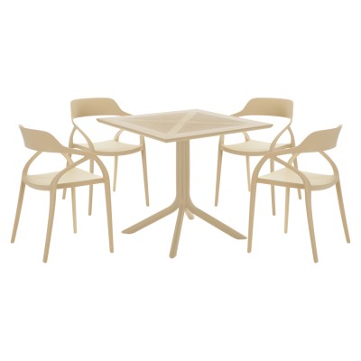 Masă de grădină, gri-maro Taupe, DENTON NEW