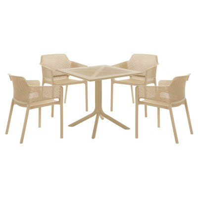 Masă de grădină, gri-maro Taupe, DENTON NEW