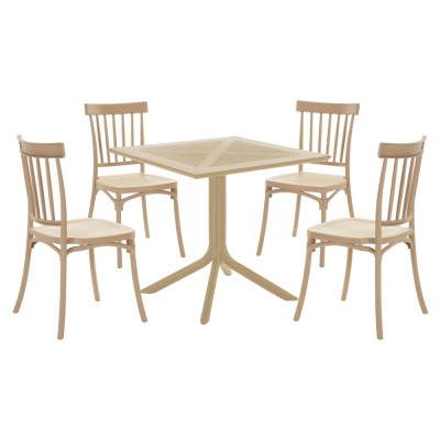 Masă de grădină, gri-maro Taupe, DENTON NEW