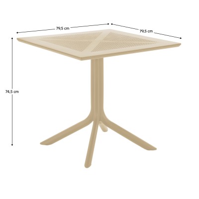 Masă de grădină, gri-maro Taupe, DENTON NEW