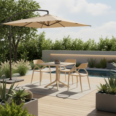 Masă de grădină, gri-maro Taupe, DENTON NEW