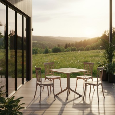 Masă de grădină, gri-maro Taupe, DENTON NEW