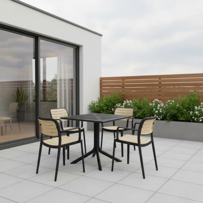 Masă de grădină, neagră, DENTON NEW