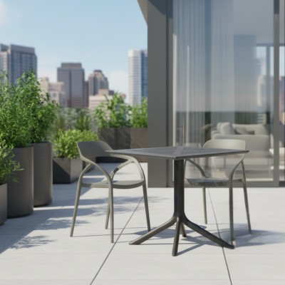 Masă de grădină, neagră, DENTON NEW