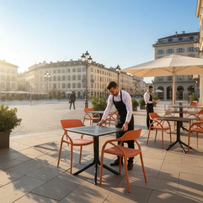 Masă de grădină, neagră, DENTON NEW